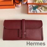 Hermes Jige Elan 29 Clutch Bag In Bordeaux Swift Calfskin