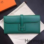 Hermes Jige Elan 29 Clutch Bag In Malachite Epsom Calfskin
