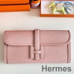 Hermes Jige Elan 29 Clutch Bag In Pink Epsom Leather
