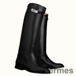 Hermes Jumping Boots In Black Calfskin