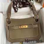 Hermes Jypsiere Mini Handmade Bag In Taupe Swift Calfskin