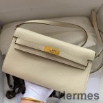 Hermes Kelly Classique To Go Wallet in Craie Epsom Calfskin