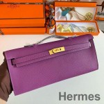 Hermes Kelly Cut Handmade Bag in Anemone Epsom Calfskin