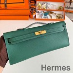 Hermes Kelly Cut Handmade Bag in Malachite Epsom Calfskin