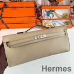 Hermes Kelly Cut Handmade Bag in Tourterelle Epsom Calfskin