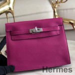 Hermes Kelly Danse Handmade Bag In Rose Purple Swift Leather