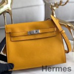 Hermes Kelly Danse Handmade Bag In Yellow Swift Leather