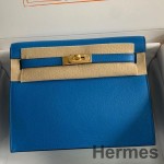 Hermes Kelly Danse II Bag In Blue Hydra Evercolor Calfskin