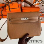 Hermes Kelly Depeches 25 Pouch in Gold Epsom Calfskin