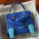Hermes Kelly Doll Quelle Idole Bag in Blue Swift Calfskin