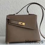 Hermes Kelly En Desordre 20 Handmade Bag In Taupe Epsom Calfskin