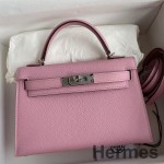 Hermes Kelly Mini II Sellier Handmade Bag In Mauve Sylvestre Epsom Calfskin