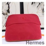 Hermes Medium Bolide Travel Case In Red Cotton