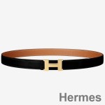 Hermes Mini Constance 24mm Reversible Belt Black/Gold