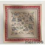 Hermes Naturel Tatouages Marins Bandana Shawl 140