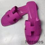 Hermes Oran Slide Sandals In Magnolia Epsom Calfskin