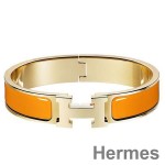 Hermes Orange Enamel Clic H PM Bracelet