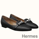 Hermes Pegase Ballerina Flats In Black Leather