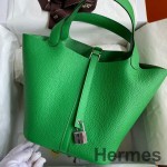 Hermes Picotin Lock 18 Handmade Bag in Bambou Clemence Leather