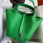 Hermes Picotin Lock 22 Handmade Bag in Bamboo Clemence Leather