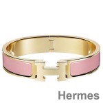 Hermes Pink Enamel Clic H PM Bracelet
