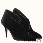 Hermes Virginia Ankle Boots In Black Velvet