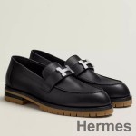 Hermes Women's Faubourg Loafers in Black Leather