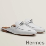 Hermes Women's Oz Mules in White Leather