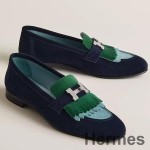 Hermes Women's Royal Loafers in Multicolor Suede Leather