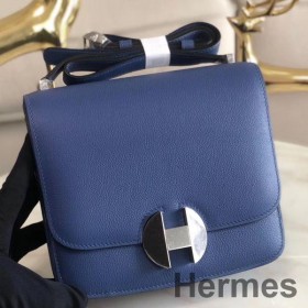 Hermes 2002 20cm Bag In Blue Brighton Evercolor Calfskin