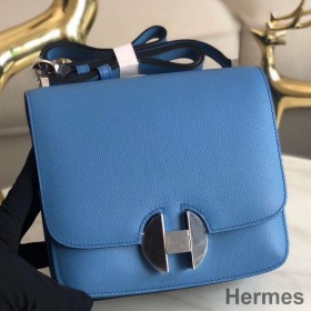 Hermes 2002 20cm Bag In Blue Paradise Evercolor Calfskin