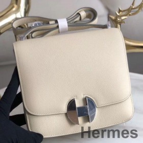 Hermes 2002 20cm Bag In Craie Evercolor Calfskin