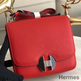 Hermes 2002 20cm Bag In Red Evercolor Calfskin
