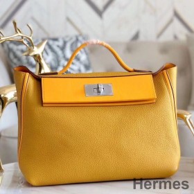 Hermes 24/24 29 Bag In Curry Clemence Calfskin