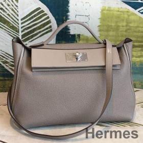 Hermes 24/24 29 Bag In Gris Asphalt Clemence Calfskin