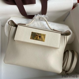 Hermes 24/24 Mini 21 Handmade Bag in Craie Evercolor Leather