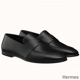 Hermes Ancora Loafers In Black Goatskin