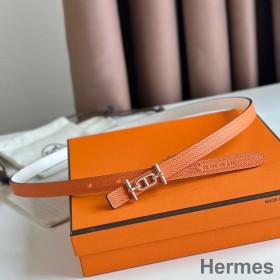 Hermes Ancre Reversible Belt 13MM in Orange Epsom Leather