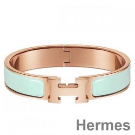 Hermes Aqua Enamel Clic H PM Bracelet