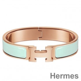 Hermes Aqua Enamel Clic H PM Bracelet