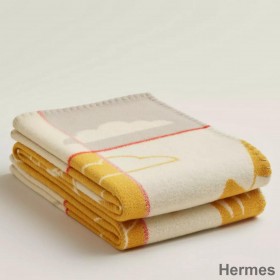 Hermes Avalon Epopee Blanket in Jaune Wool and Cashmere