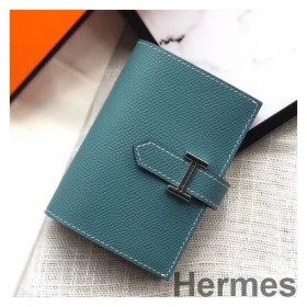 Hermes Bearn Mini Wallet In Blue Jean Epsom Leather