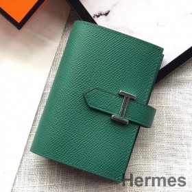 Hermes Bearn Mini Wallet In Vert Vertigo Epsom Leather