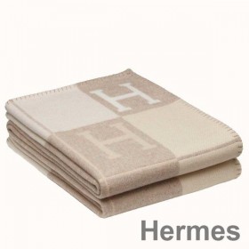 Hermes Beige Avalon III Throw Blanket