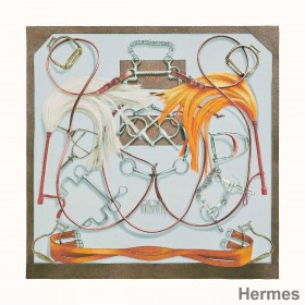 Hermes Beige Projets Carres Shawl 140