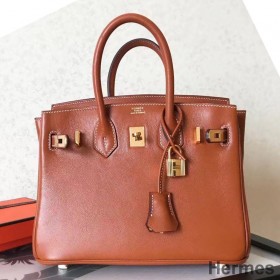 Hermes Birkin 25 Handmade Bag In Gold Swift Leather