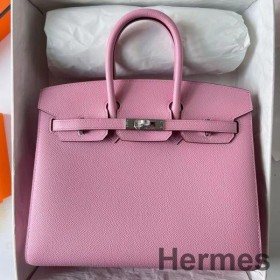 Hermes Birkin 25 Sellier Handmade Bag In Rose Confetti Epsom Calfskin