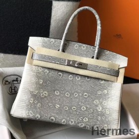 Hermes Birkin 25cm Bag In Ombre Embossed Natural Lizard