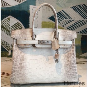 Hermes Birkin 30 Bag In Himalaya Niloticus Crocodile Skin