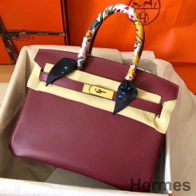 Hermes Birkin 30 Handmade Bag In Bordeaux Epsom Leather